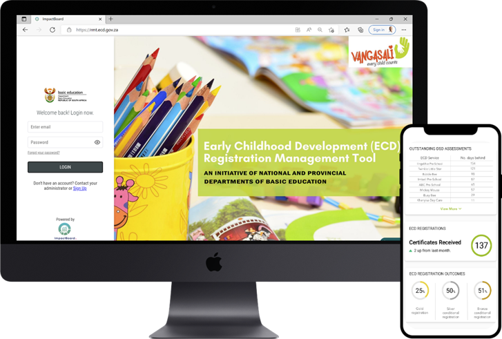 ECD Registration Management Tool shown on desktop and mobile